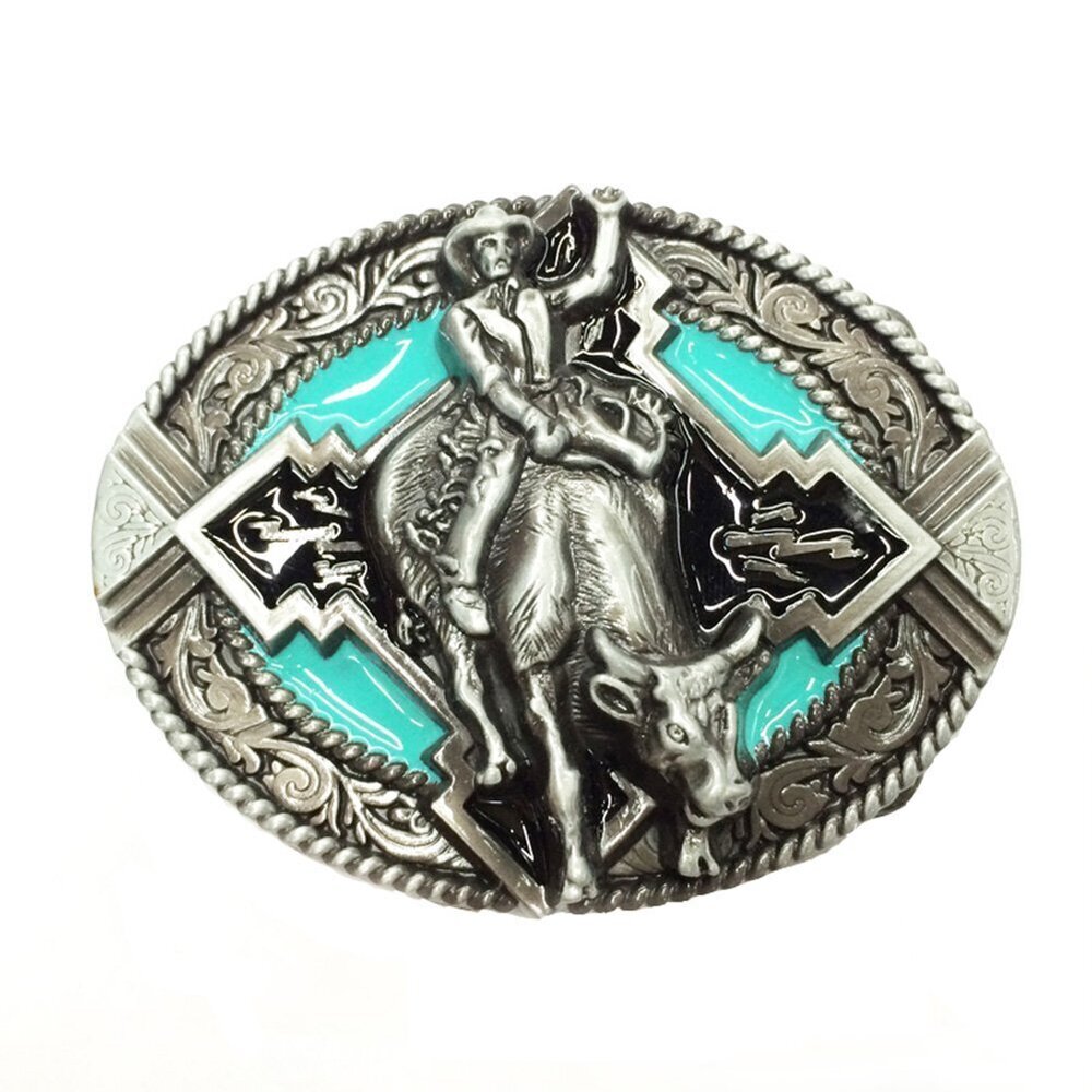 4683 Western Cowboy Belt Buckles Rodeo Long Horn Bull Belts Horseman Buckle
